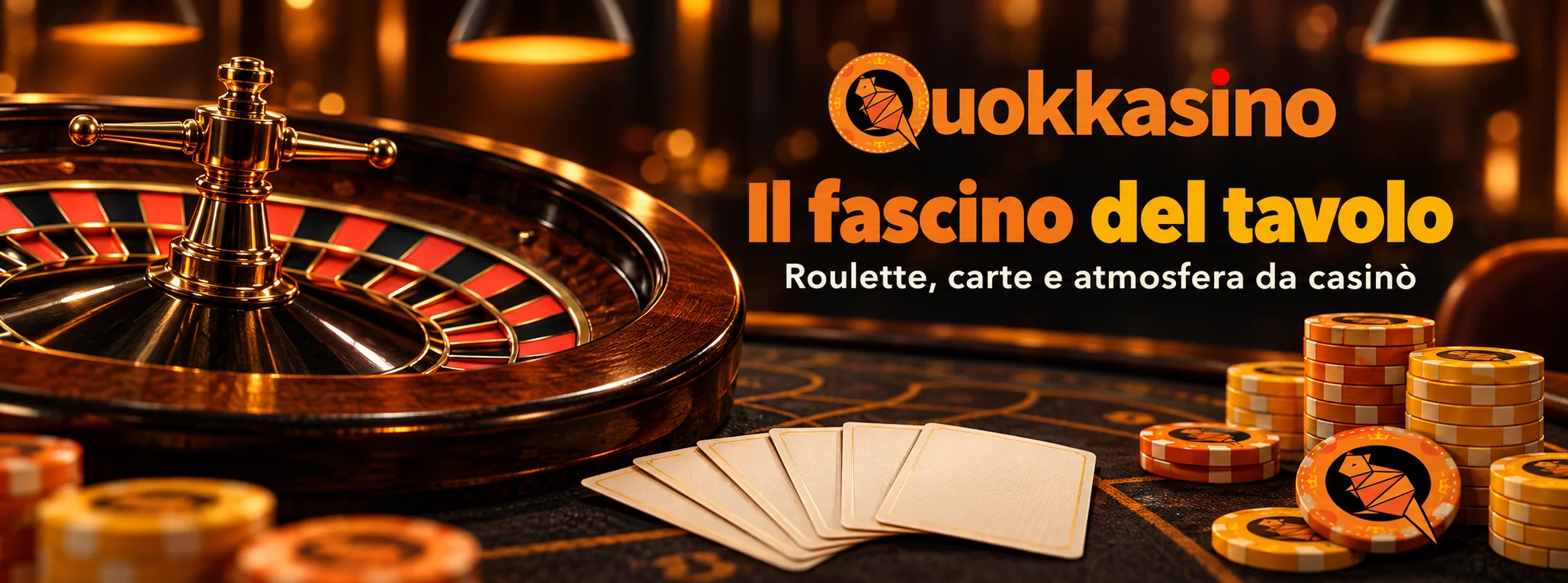 Illustrazione Quokkasino con roulette e carte, dedicata ai giochi da tavolo